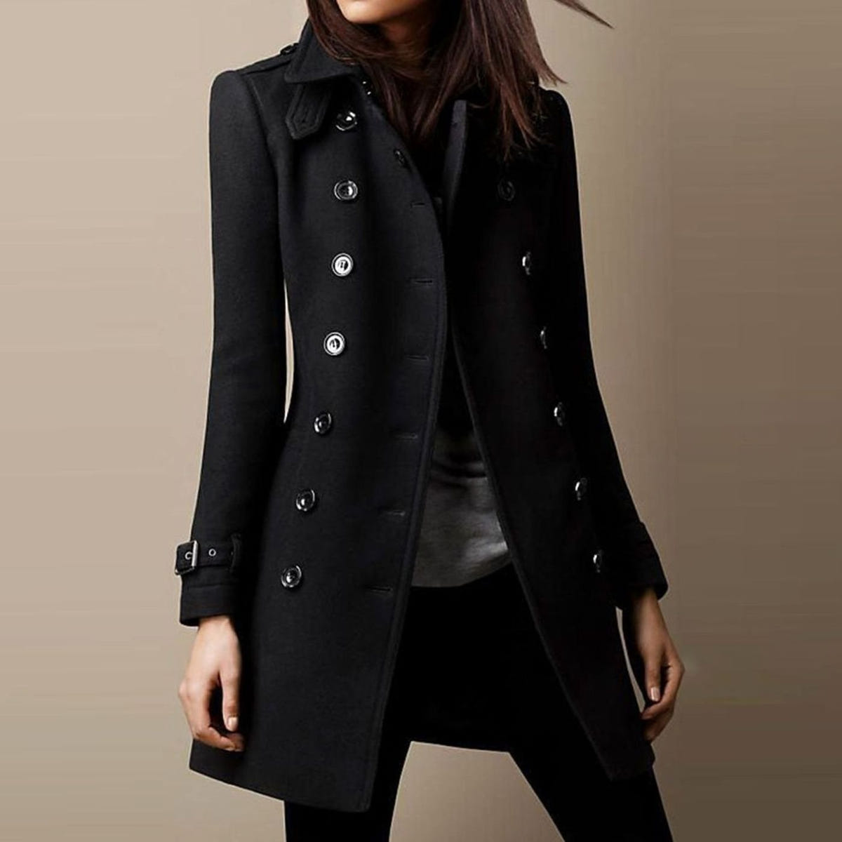 Elowyn | Women's Double-Breasted Notch Lapel Mid-Length Winter Coat