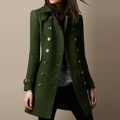 Elowyn | Women's Double-Breasted Notch Lapel Mid-Length Winter Coat