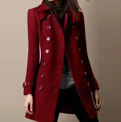 Elowyn | Women's Double-Breasted Notch Lapel Mid-Length Winter Coat