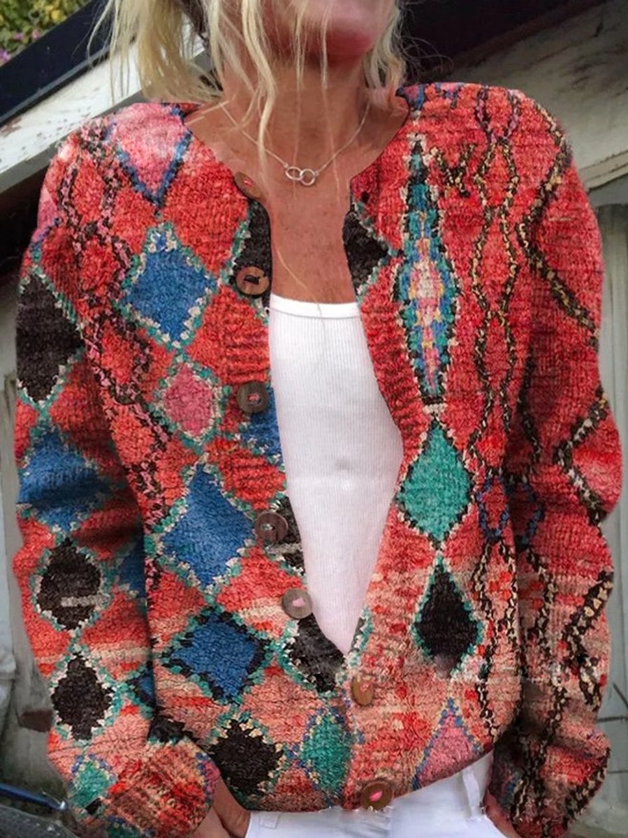 Marlowen | Women's Floral Embroidered Button-Front Knit Cardigan