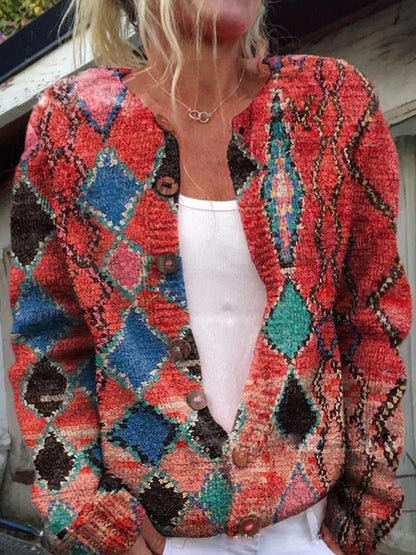 Marlowen | Women's Floral Embroidered Button-Front Knit Cardigan