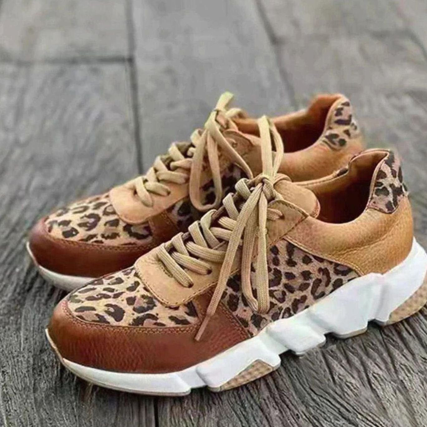 Talwyn | Women's Leopard Print Lace-Up Chunky Street Sneaker