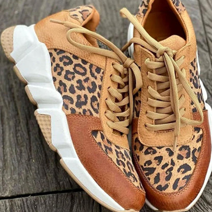 Talwyn | Women's Leopard Print Lace-Up Chunky Street Sneaker