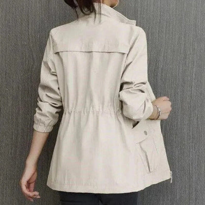Rosabel | Women's Lightweight Zip-Up Drawstring Waist Bomber Jacket