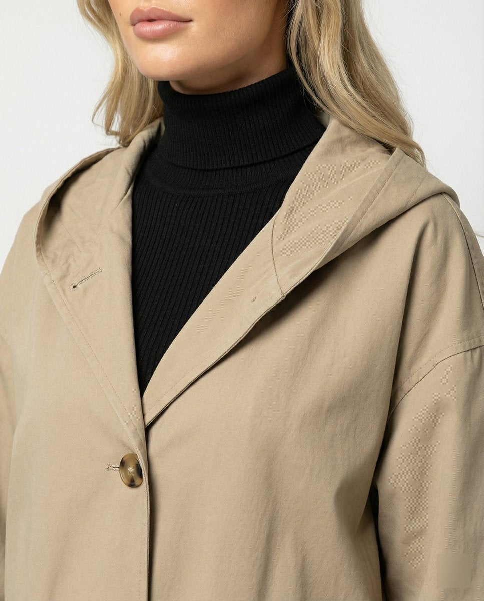 Marlowen | Women's Long Hooded Longline Trench Coat