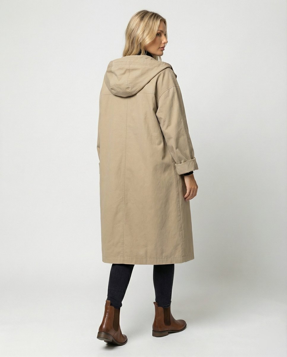 Marlowen | Women's Long Hooded Longline Trench Coat