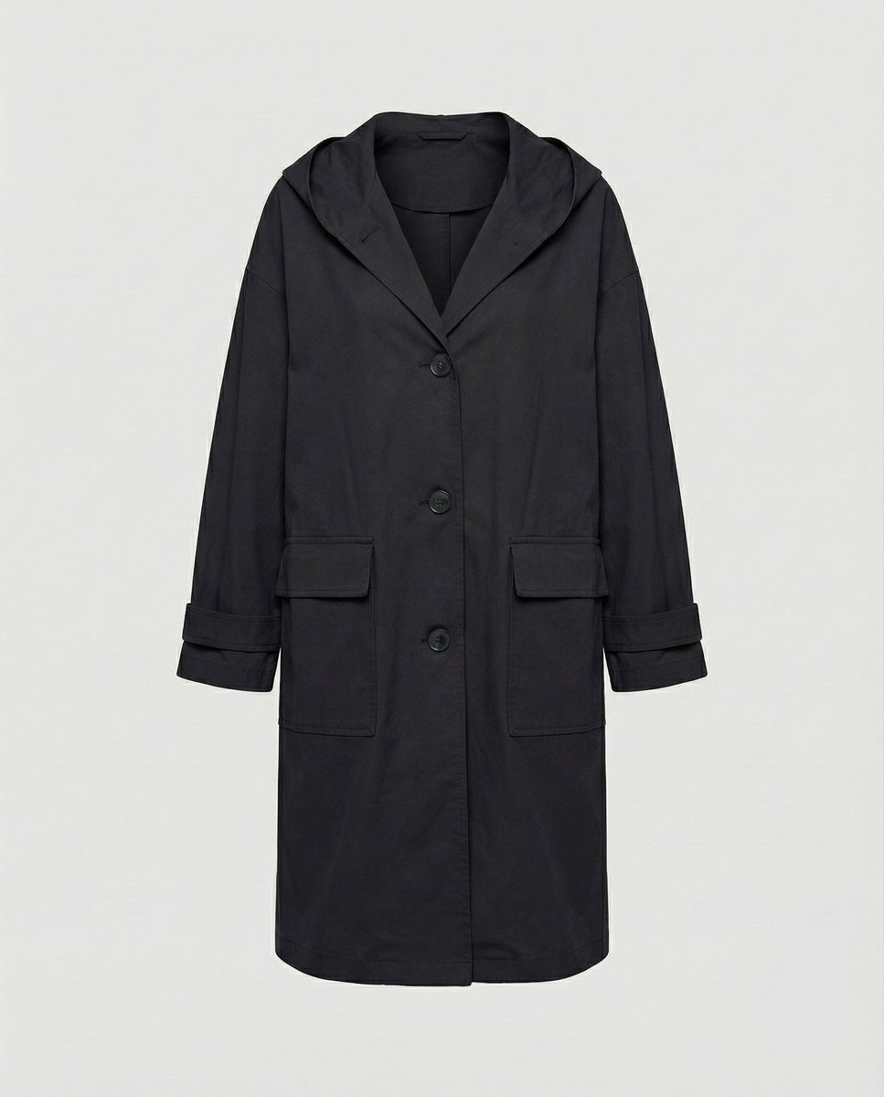 Marlowen | Women's Long Hooded Longline Trench Coat