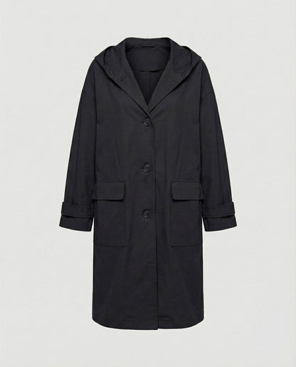 Marlowen | Women's Long Hooded Longline Trench Coat
