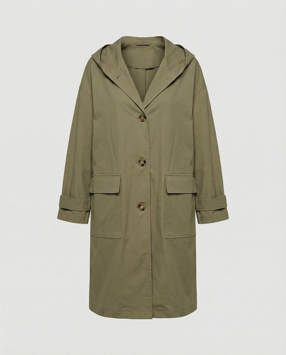 Marlowen | Women's Long Hooded Longline Trench Coat