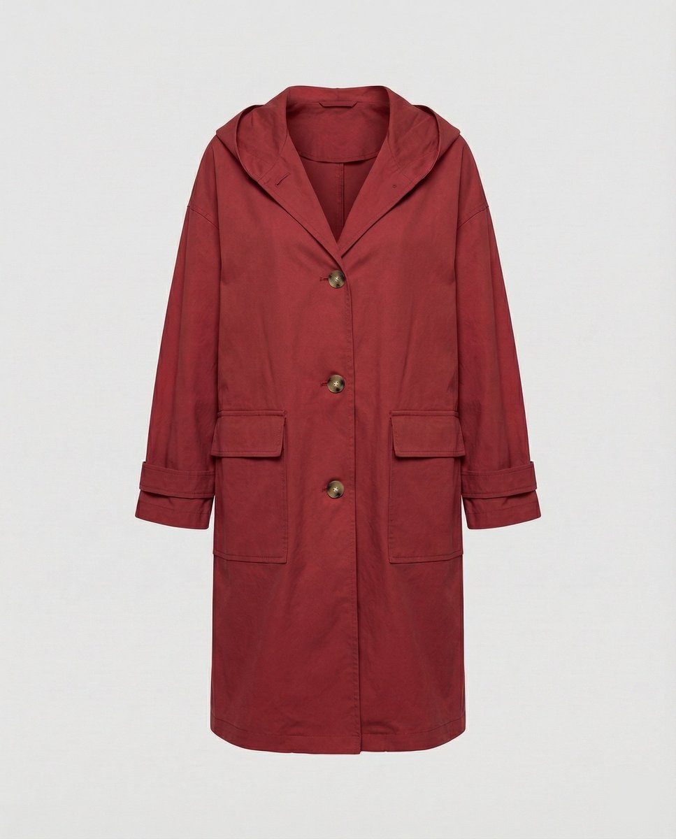 Marlowen | Women's Long Hooded Longline Trench Coat