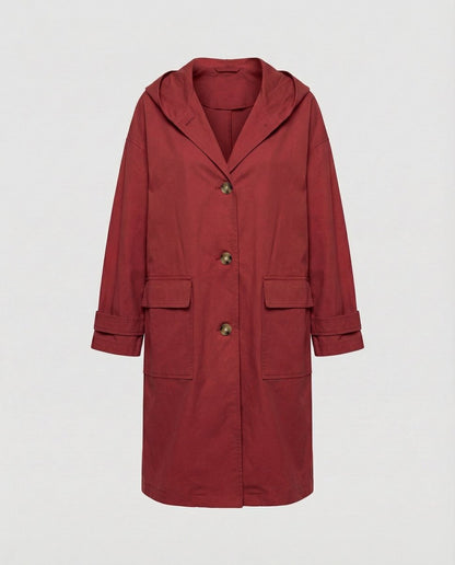 Marlowen | Women's Long Hooded Longline Trench Coat