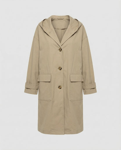 Marlowen | Women's Long Hooded Longline Trench Coat