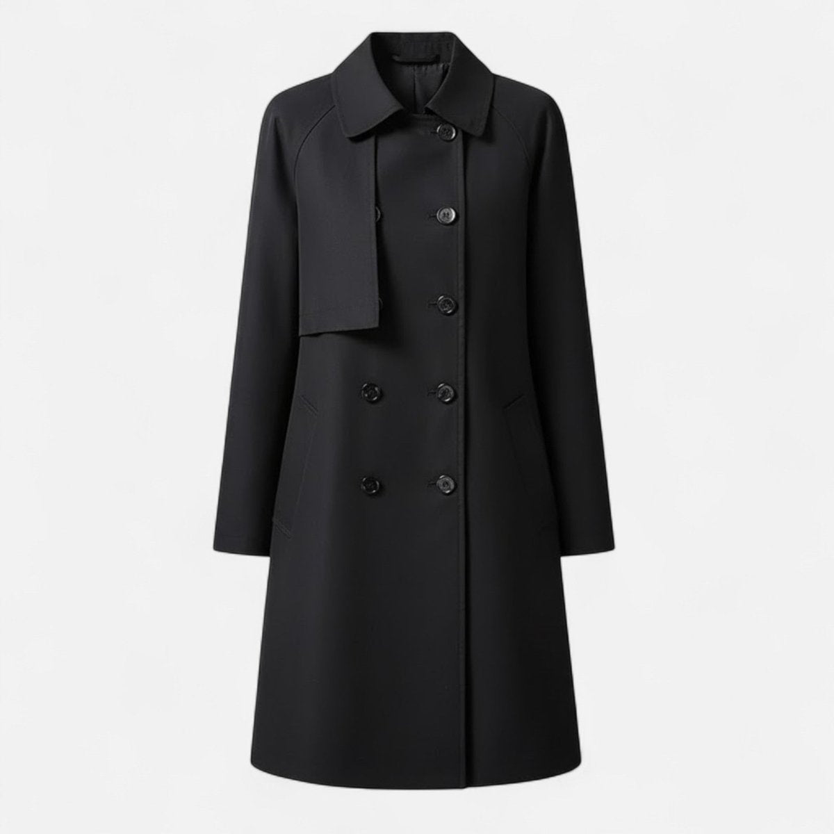 Coralind | Women's Mid-Length Wool-Blend Double-Breasted Trench Coat