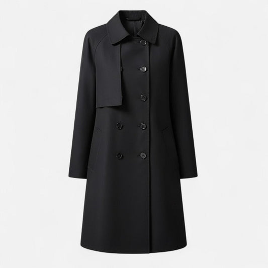 Coralind | Women's Mid-Length Wool-Blend Double-Breasted Trench Coat