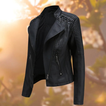 Roslyn | Women's Moto Zip-Up Faux Leather Biker Jacket