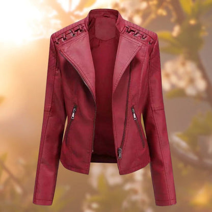 Roslyn | Women's Moto Zip-Up Faux Leather Biker Jacket