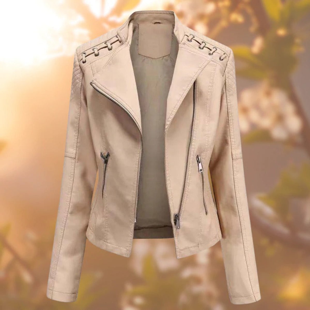 Roslyn | Women's Moto Zip-Up Faux Leather Biker Jacket