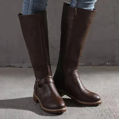 Elodine | Women's Knee-High Buckle Riding Boot