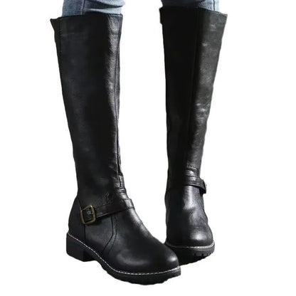 Elodine | Women's Knee-High Buckle Riding Boot
