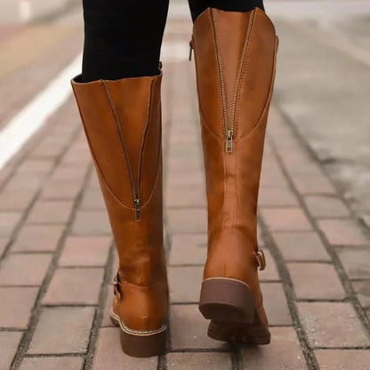 Elodine | Women's Knee-High Buckle Riding Boot