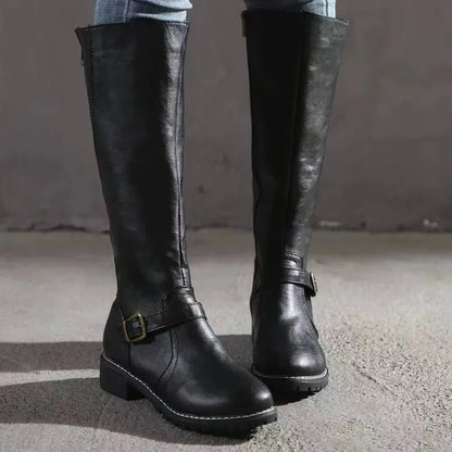 Elodine | Women's Knee-High Buckle Riding Boot