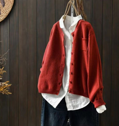 Marlowna | Women's Oversized Button-Front Knit Cardigan Sweater
