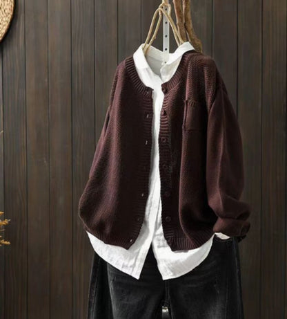 Marlowna | Women's Oversized Button-Front Knit Cardigan Sweater