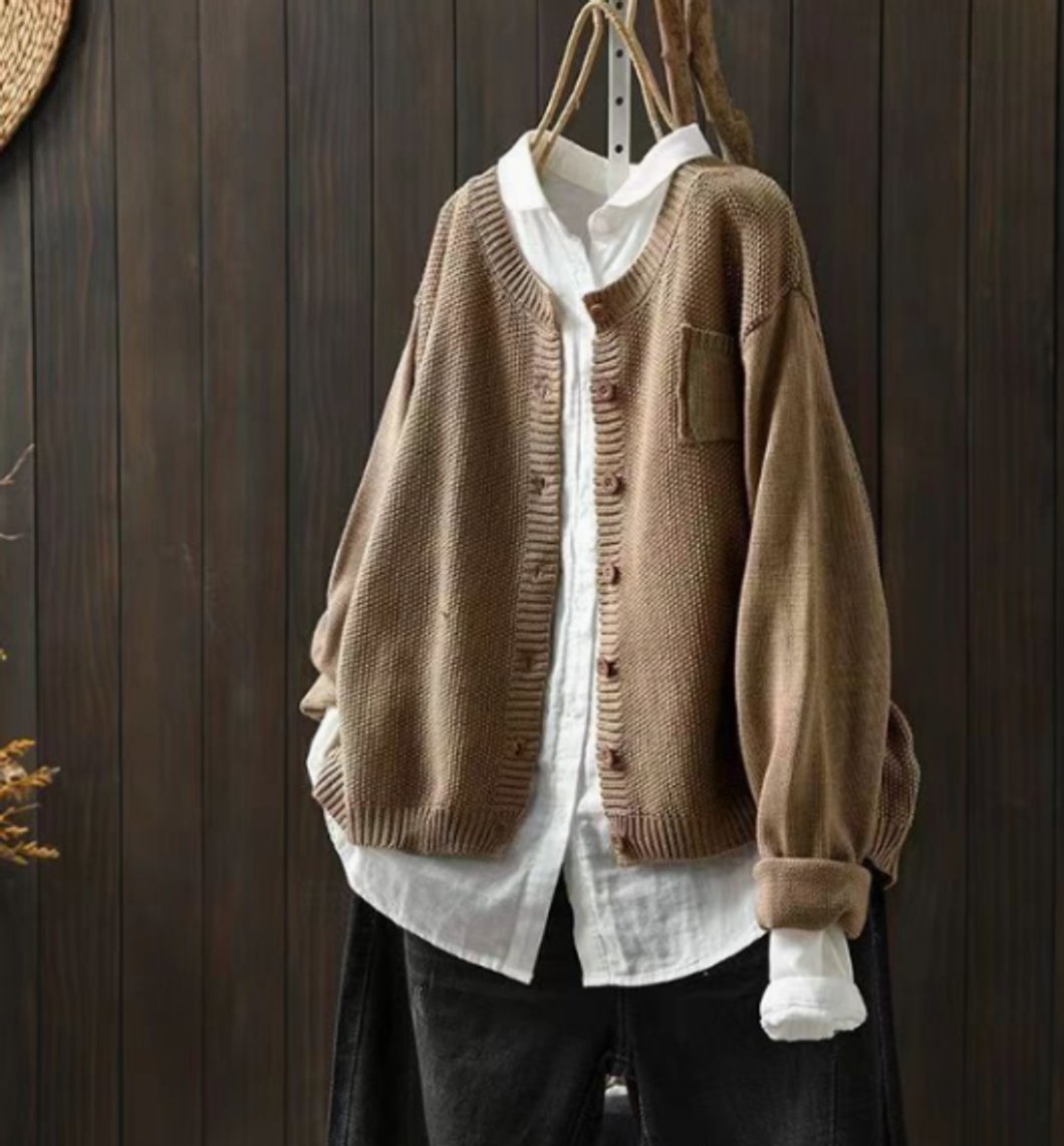Marlowna | Women's Oversized Button-Front Knit Cardigan Sweater