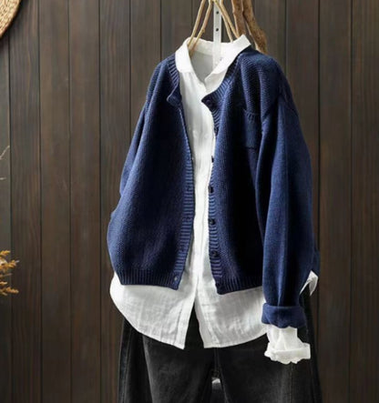 Marlowna | Women's Oversized Button-Front Knit Cardigan Sweater