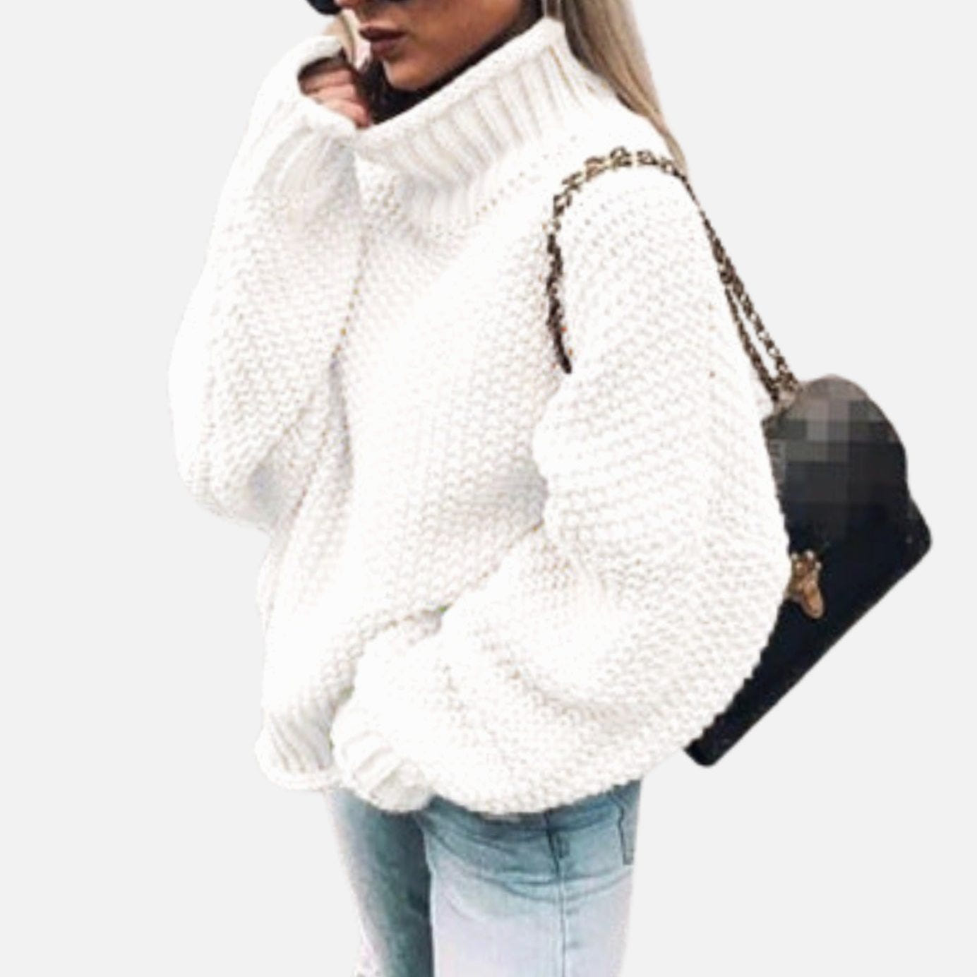 Marlowetta | Women's Oversized Chunky Knit Turtleneck Sweater