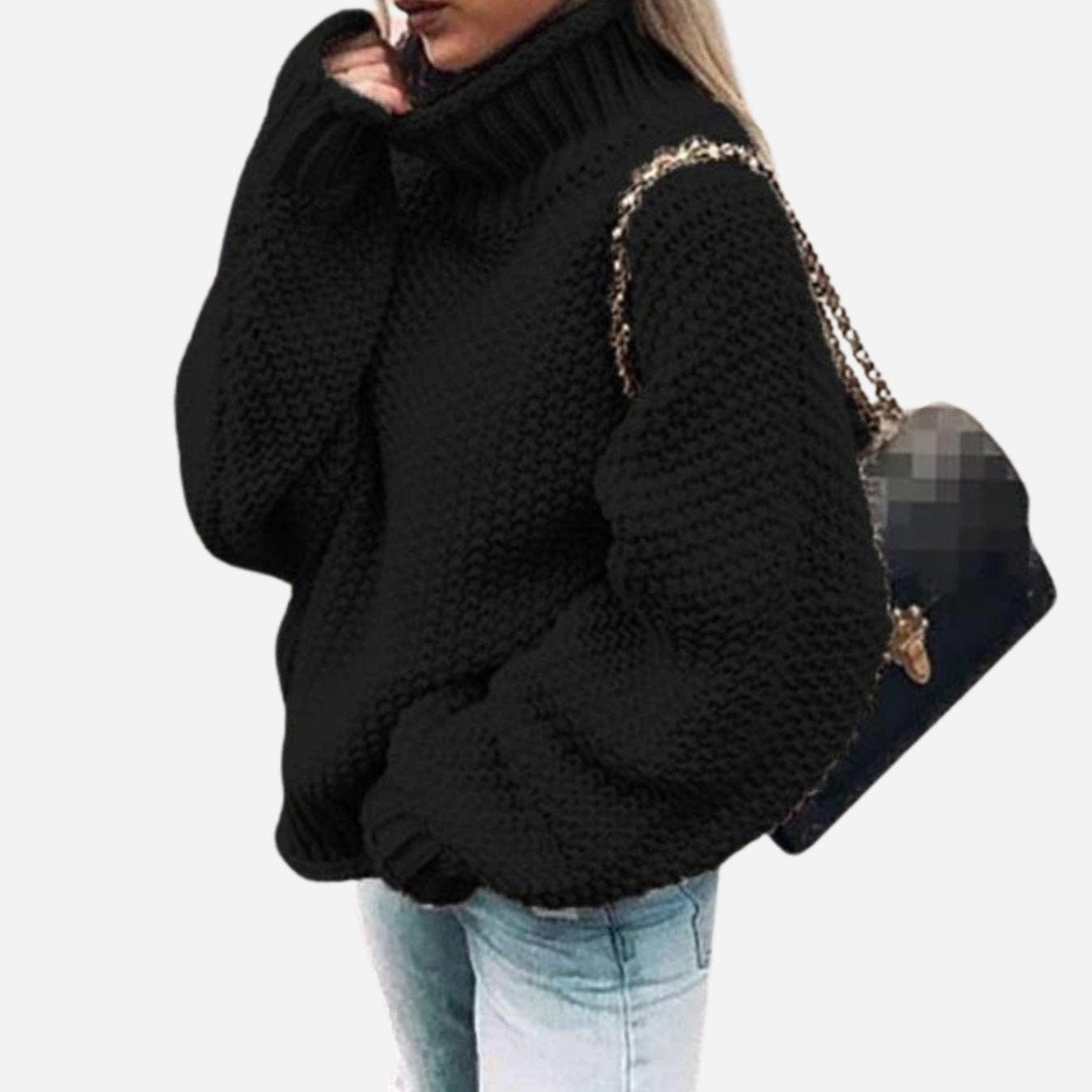 Marlowetta | Women's Oversized Chunky Knit Turtleneck Sweater