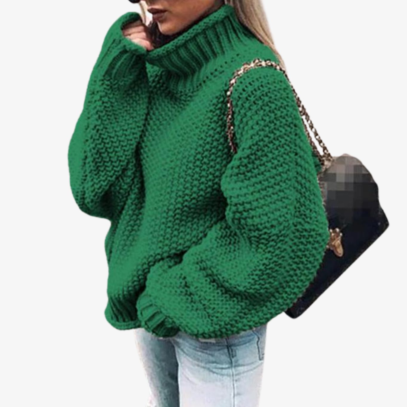 Marlowetta | Women's Oversized Chunky Knit Turtleneck Sweater