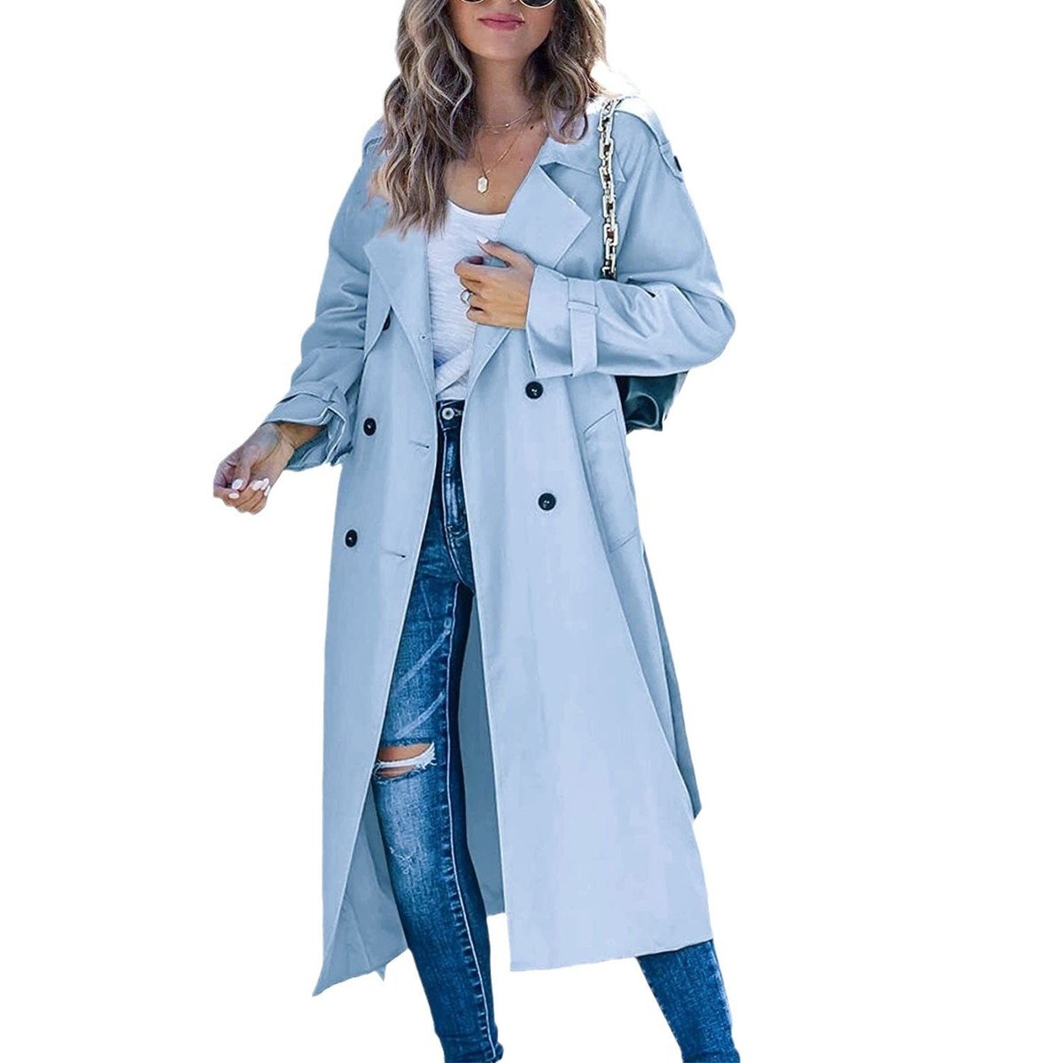 Isadora | Women's Oversized Double-Breasted Belted Longline Trench Coat