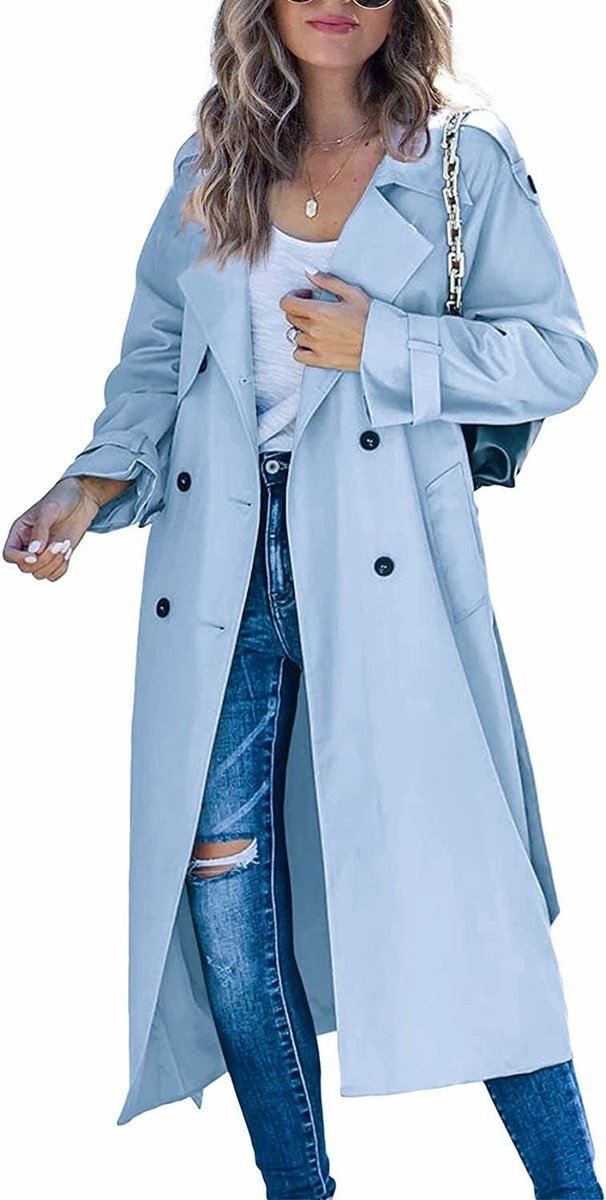 Isadora | Women's Oversized Double-Breasted Belted Longline Trench Coat