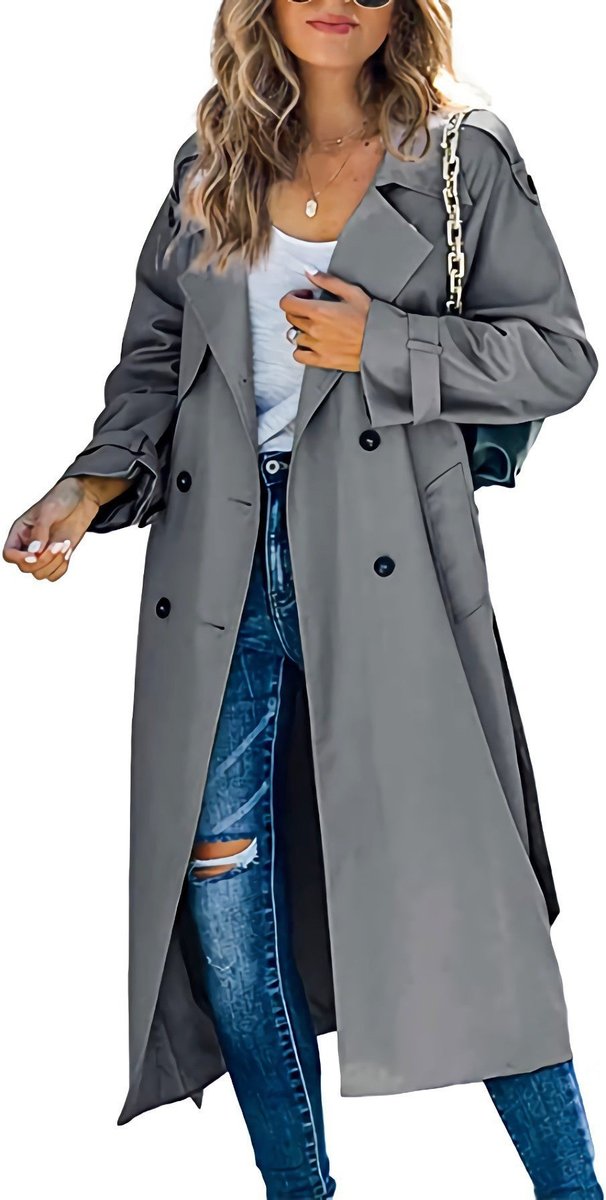 Isadora | Women's Oversized Double-Breasted Belted Longline Trench Coat