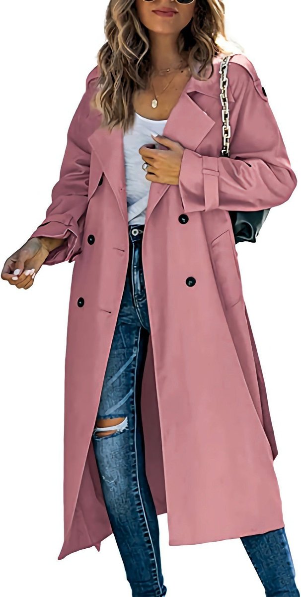 Isadora | Women's Oversized Double-Breasted Belted Longline Trench Coat