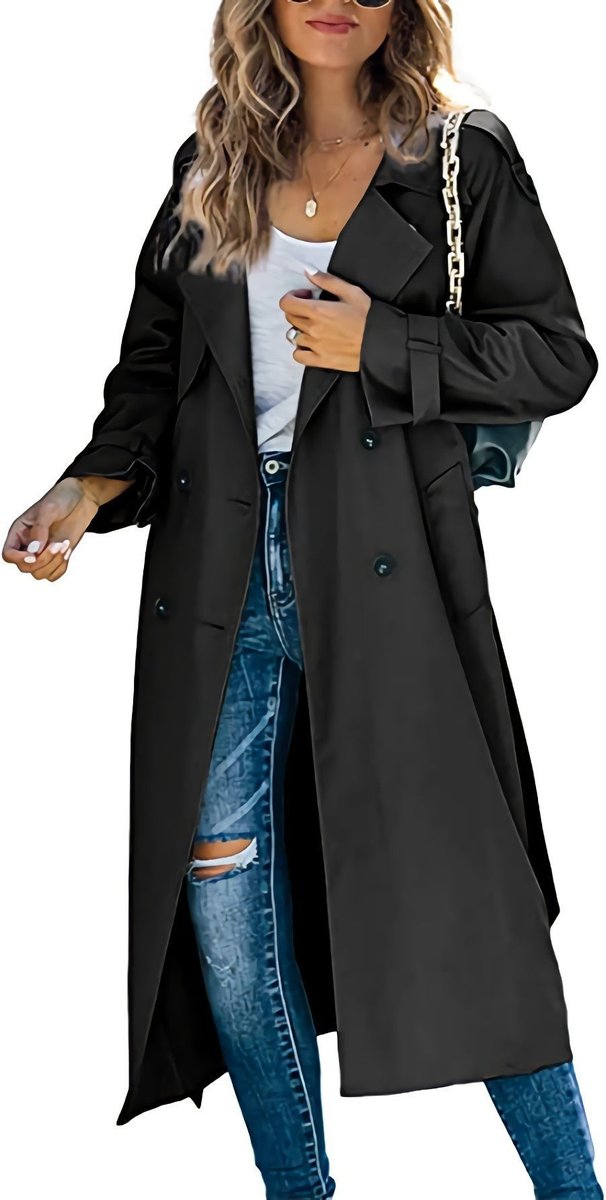 Isadora | Women's Oversized Double-Breasted Belted Longline Trench Coat