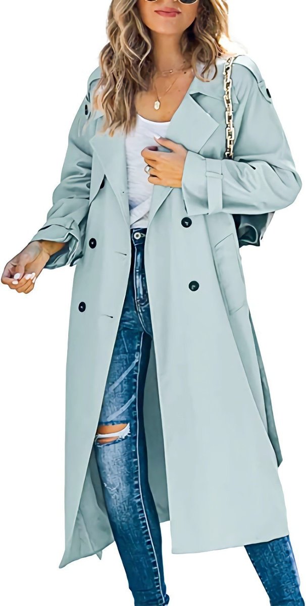 Isadora | Women's Oversized Double-Breasted Belted Longline Trench Coat