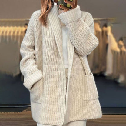 Camden | Women's Oversized Open-Front Scarf Collar Knit Cardigan
