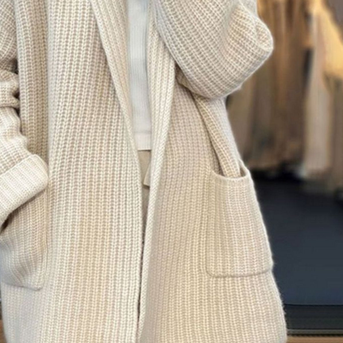 Camden | Women's Oversized Open-Front Scarf Collar Knit Cardigan