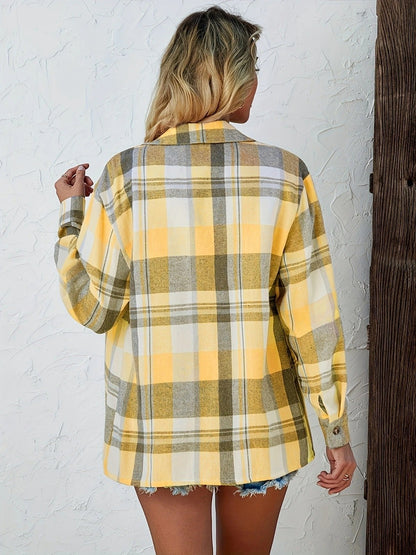 Marlowe | Women's Oversized Plaid Flannel Long Sleeve Button-Up Shirt