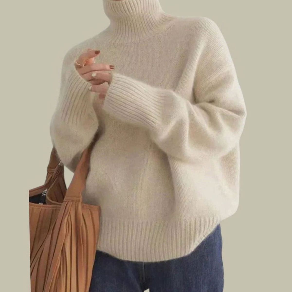 Ferelith | Women's Relaxed-Fit Merino Wool Turtleneck Sweater