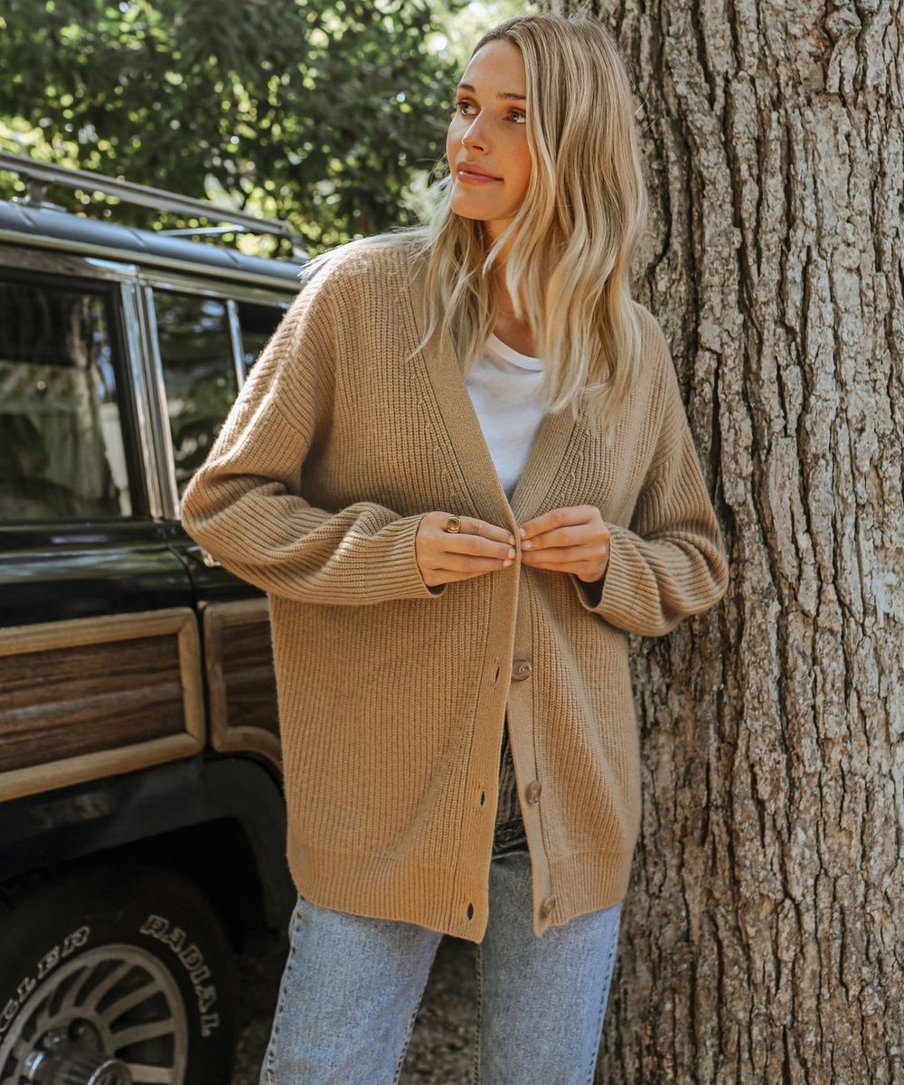 Bexara | Women's Relaxed-Fit V-Neck Button-Front Cardigan Sweater
