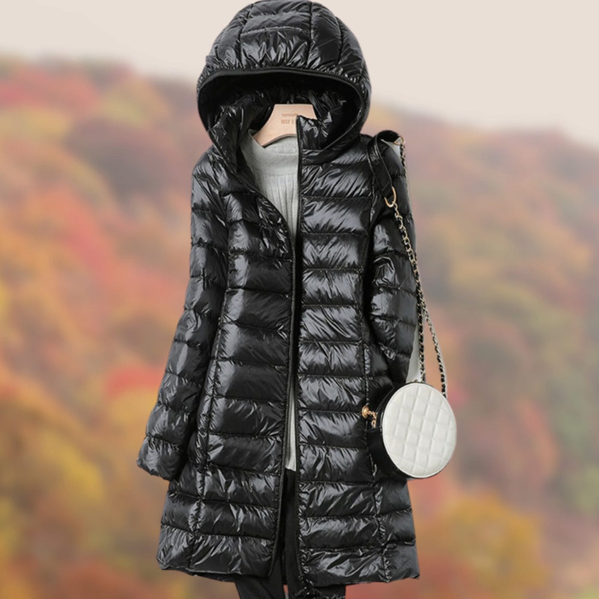 Roslend | Women's Lightweight Hooded Slim-Fit Long Puffer Jacket