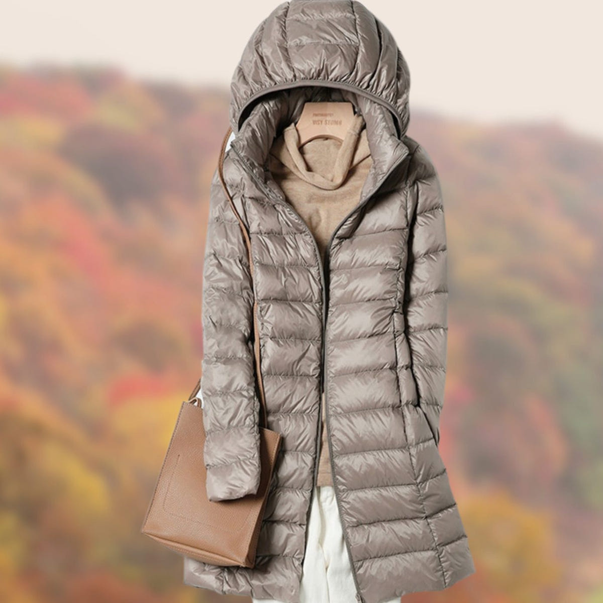Roslend | Women's Lightweight Hooded Slim-Fit Long Puffer Jacket