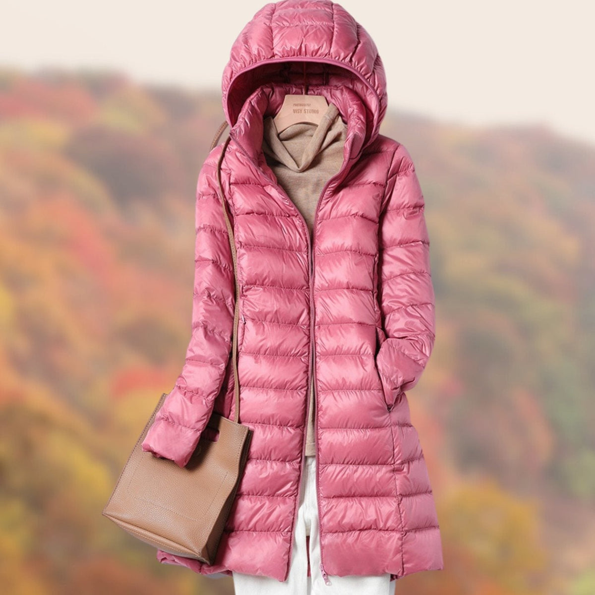 Roslend | Women's Lightweight Hooded Slim-Fit Long Puffer Jacket