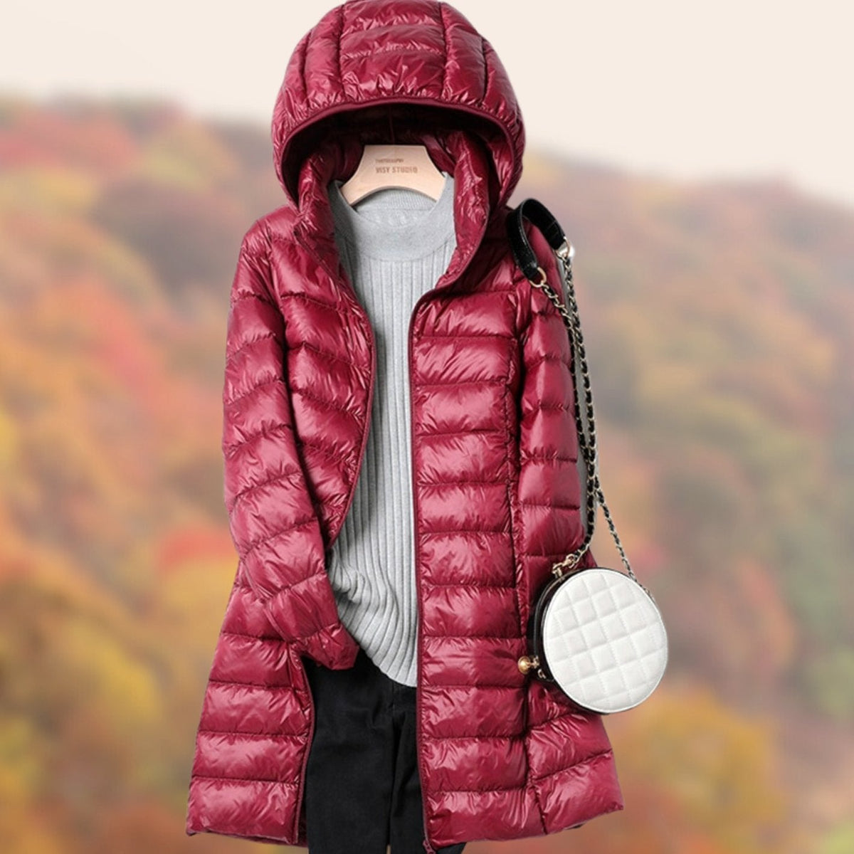 Roslend | Women's Lightweight Hooded Slim-Fit Long Puffer Jacket