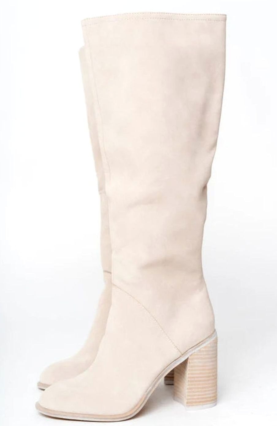 Marloweska | Women's Suede-Look Block Heel Knee-High Boot