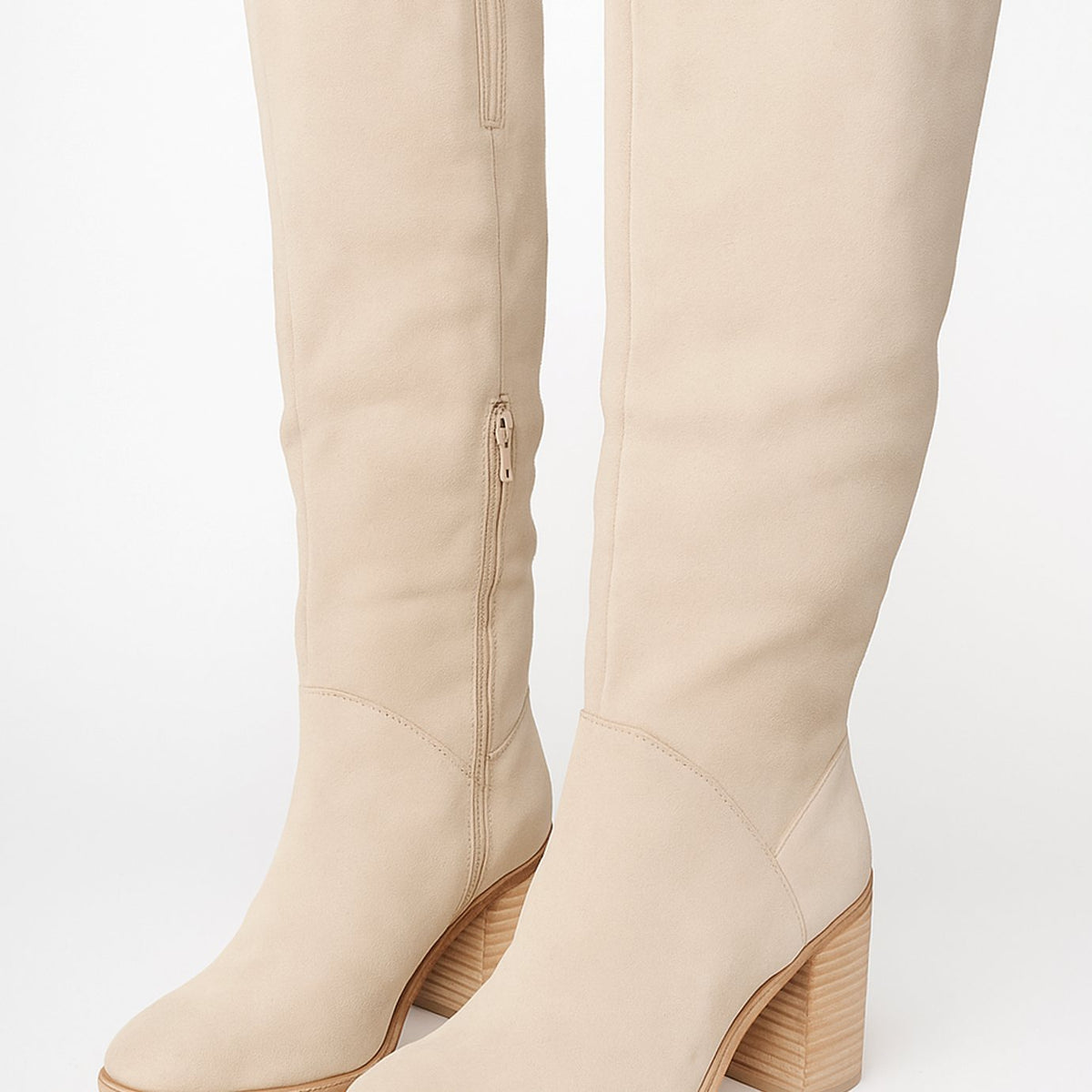 Marloweska | Women's Suede-Look Block Heel Knee-High Boot