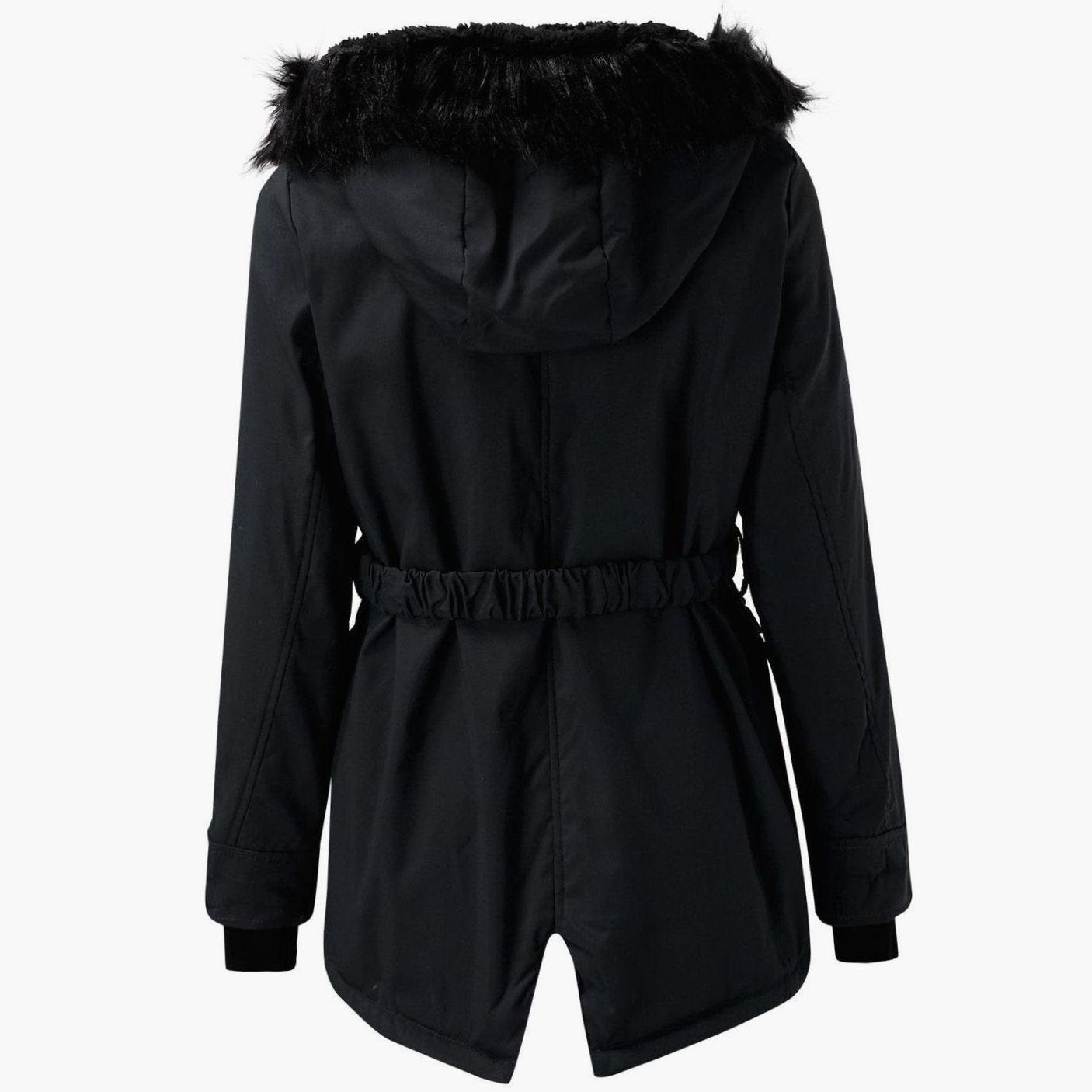 Isolind | Women's Faux Fur Hooded Drawstring Winter Parka Coat